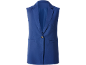 Gilet de costume bleu sans manches avec un bouton et des poches