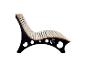 Chaise longue moderne en bois et métal pour l'extérieur.