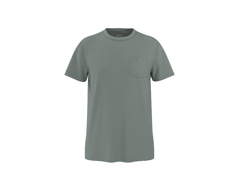 T-shirt homme à manches courtes vert sauge avec une poche poitrine.