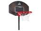 Panier de basket Crivit : panneau noir et rouge, filet blanc.