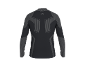 Maillot de sport thermique noir à manches longues avec détails gris, vue arrière.