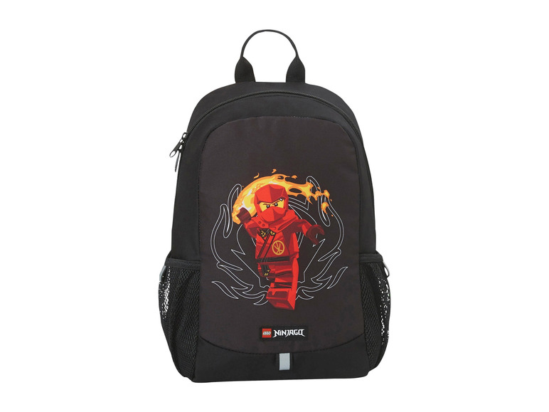 Un sac à dos noir avec un motif LEGO Ninjago.