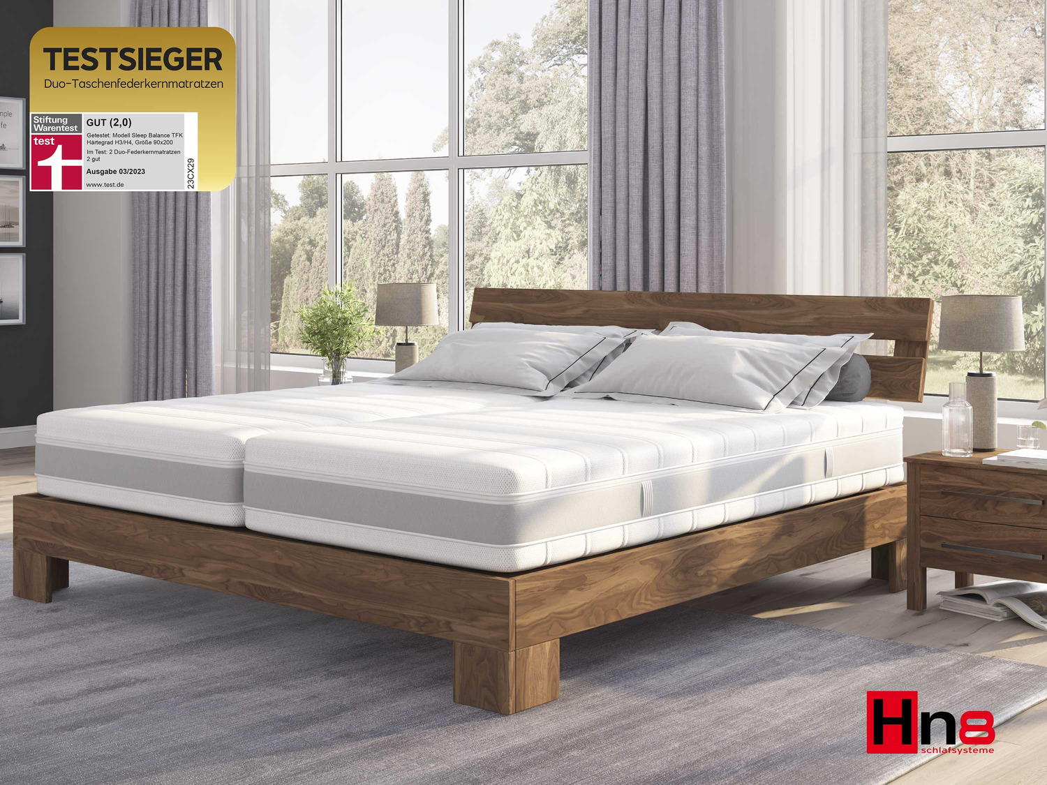 Matelas à ressorts ensachés équilibré 140 x 200 cm JOY