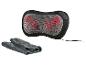 Coussin de massage Shiatsu noir avec fonction chauffante et une couverture grise