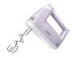 Un batteur sur socle Silvercrest violet avec des fouets en acier inoxydable.