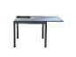 Table de salle à manger d'extérieur extensible gris foncé avec plateau en verre