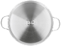 Fond de casserole en acier inoxydable avec pictogrammes de cuisson