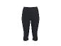 Legging de sport capri noir pour femme, taille haute et coutures plates.