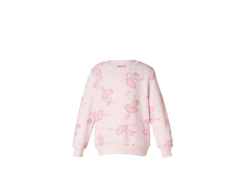 Sweat-shirt rose à manches longues avec imprimé ballerine.