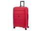Une valise Topmove rouge à roulettes