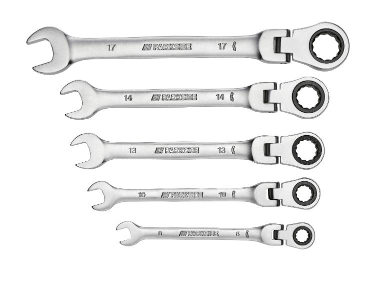 Jeu de clés à cliquet Parkside : tailles 8-17 mm.