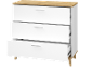 Commode à trois tiroirs en blanc et aspect bois