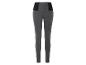 Leggings gris taille haute avec ceinture noire.