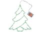 Décoration lumineuse en forme de sapin de Noël avec lumières LED vertes et boîtier à piles