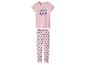 Pyjama rose à manches courtes avec imprimé de personnage de dessin animé et pantalon assorti.