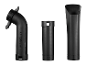 Trois pièces en plastique noir Parkside pour aspirateur.