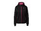 Veste softshell noire avec fermeture éclair et doublure intérieure rose