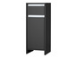 Une armoire noire avec deux portes.