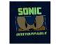 T-shirt bleu avec le texte 'SONIC UNSTOPPABLE' et une image de Sonic.