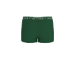 Caleçon boxer vert pour homme avec taille élastique sur fond noir.