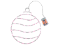 Décoration lumineuse rose en forme de boule de Noël avec boîtier à piles