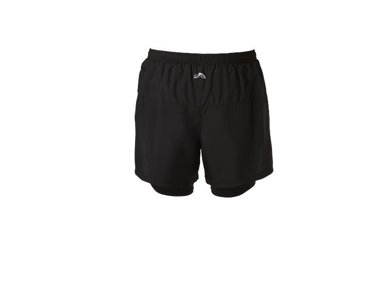 Short de sport noir pour homme avec logo réfléchissant.