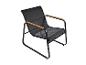 Chaise de jardin noire avec accoudoirs en bois