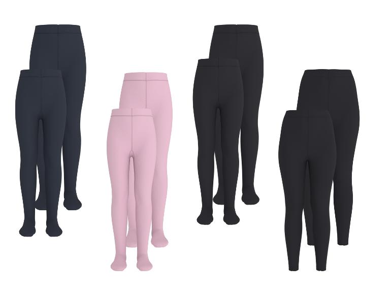 Collants/leggings thermiques LUPILU® pour filles : noirs, bleu foncé et roses.