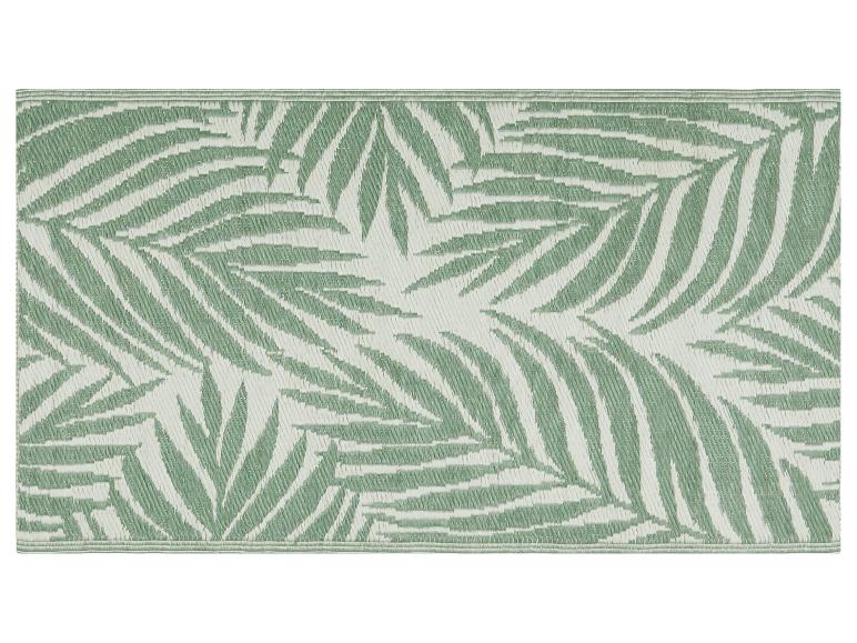 Tapis vert et blanc à motif de feuilles de palmier