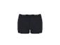 Caleçon boxer noir avec ceinture élastique blanche.