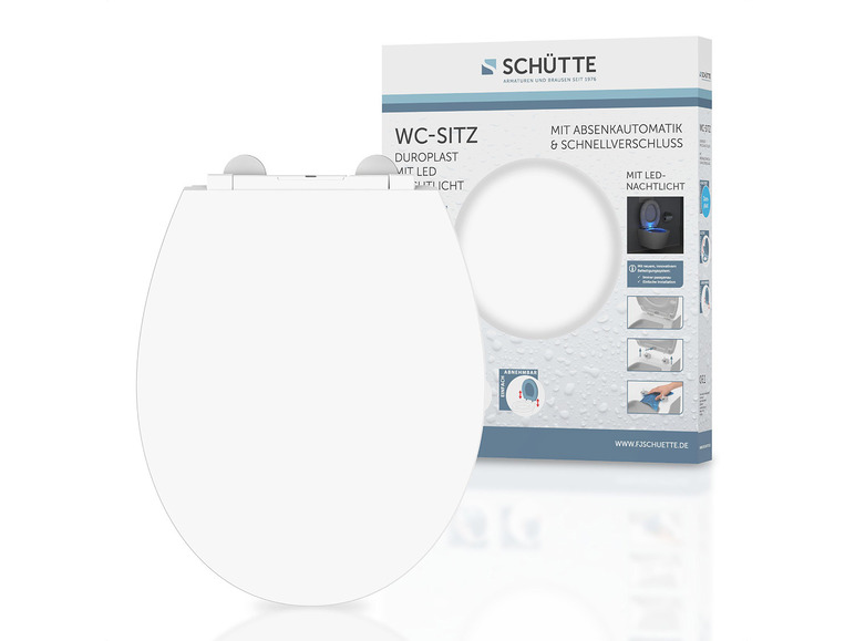 Aller en mode plein écran : Schütte Abattant WC, avec fermeture en douceur et veilleuse LED - Image 4