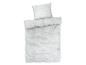 Draps blancs avec taies d'oreiller.