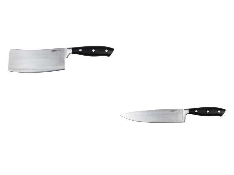 Deux couteaux Livarno Home : un couteau à découper et un couteau de chef.