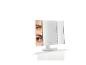 Un miroir de maquillage blanc avec éclairage LED et miroir grossissant