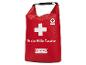 Trousse de premiers secours rouge avec croix blanche et texte 