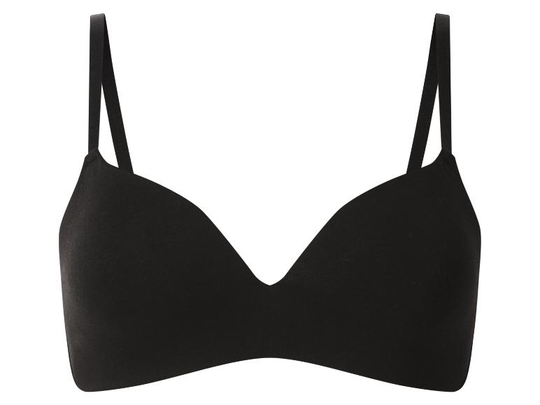 Soutien-gorge noir avec de fines bretelles et un décolleté en V profond.