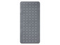 Tapis de bain gris avec une texture ondulée et des trous.