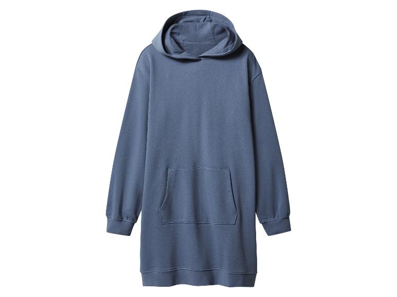 Robe sweat à capuche bleu-gris avec capuche et poche avant