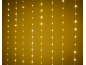 Guirlandes lumineuses LED dorées sur fond jaune, parfaites pour les décorations festives.