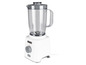 Un blender Kenwood blanc avec un pichet en verre.