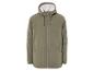 Une veste d'hiver verte à capuche et doublée.