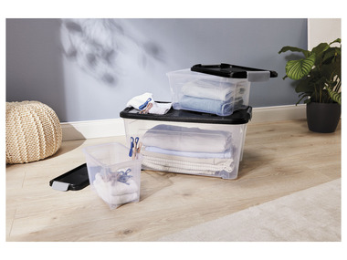 LIVARNO home Set de 3 boîtes de rangement, avec couvercles