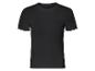 T-shirt noir à manches courtes, en côtes.