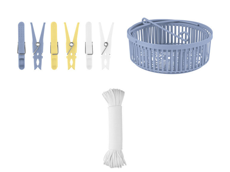 Aller en mode plein écran : AquaPur Pinces à linge / corde à linge / panier télescopique - Image 1