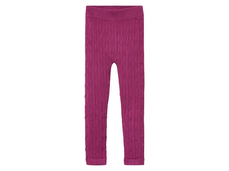 Leggings magenta en tricot pour fille.