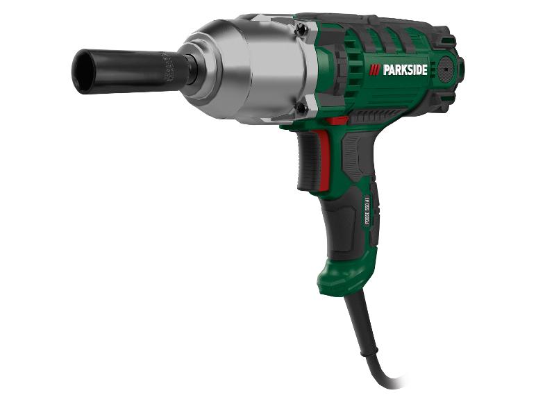 Clé à chocs Parkside PDSS 550 A1 verte et noire avec douille