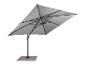 Parasol déporté gris avec une base carrée