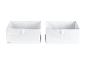 Deux boîtes de rangement blanches en tissu