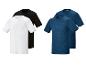 Deux t-shirts Parkside blancs et noirs, deux t-shirts Parkside bleus avec motif éclair