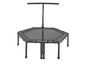 Un trampoline noir avec une poignée.